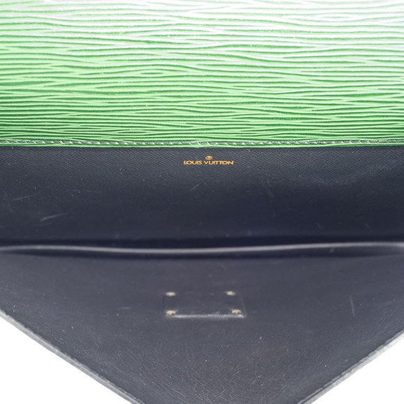 LOUIS VUITTON Green Epi Leather Clutch Bag M54455 Senator Case - Picture 9 of 12